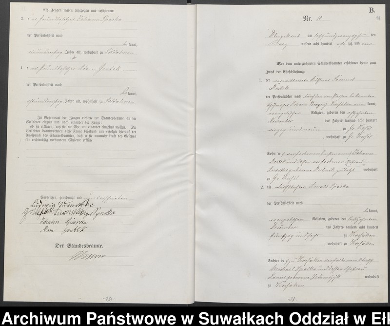 image.from.unit.number "Heiraths-Haupt-Register des Königlichen Preussischen Standes-Amtes Kumilsko Kreis Johannisburg"