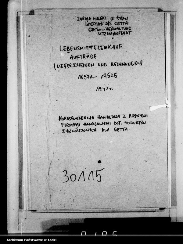 Obraz 4 z jednostki "Lebensmitteleinkauf. Aufträge, [Lieferscheinen und Rechnungen] 16971-17525 [Dostawa produktów żywnościowych do Getta]"