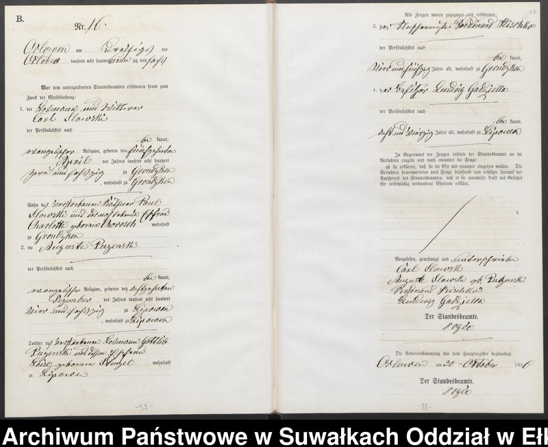 image.from.unit.number "Heiraths-Neben-Register des Preussischen Standes-Amtes Orlowen Kreis Loetzen"