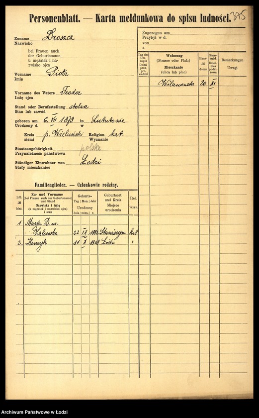image.from.unit.number "[Spis ludności Łodzi] Drelichowski - Droszcz"