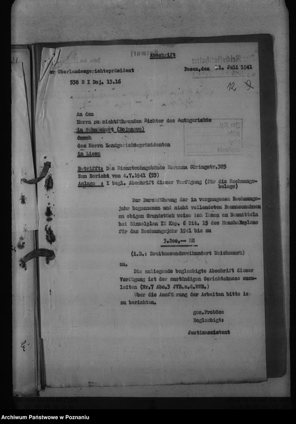 Obraz 16 z jednostki "Amtsgericht Schmückert - Bojanowo"