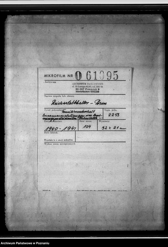 Obraz 2 z jednostki "Familienunterhalt. Zusammenstellungen des Regierungspräsidenten Hohensalza - Inowrocław"