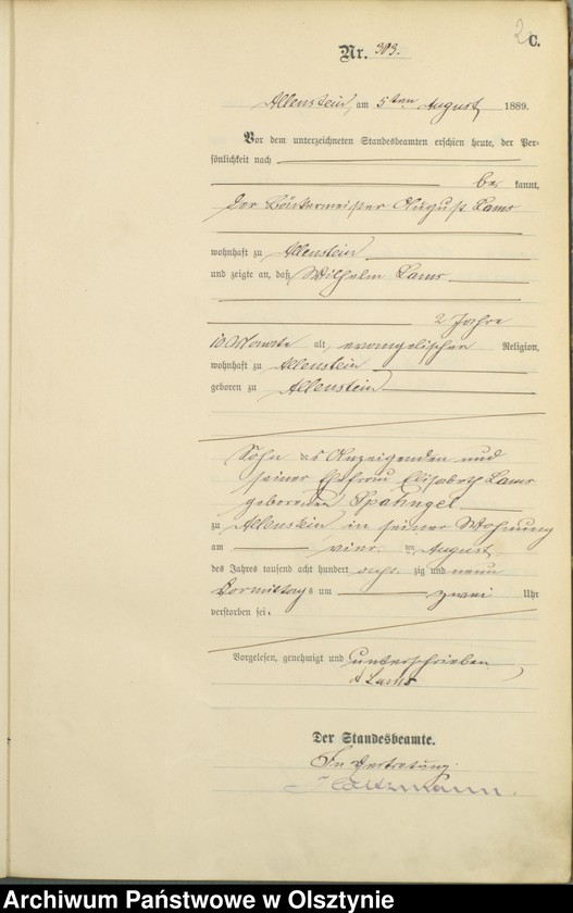 image.from.unit.number "Sterbe-=Haupt-Register Tom II,Nr 303 - 470"