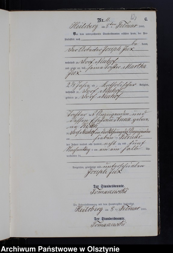 image.from.unit.number "Sterbe-Neben-Register Nr 1 - 109"