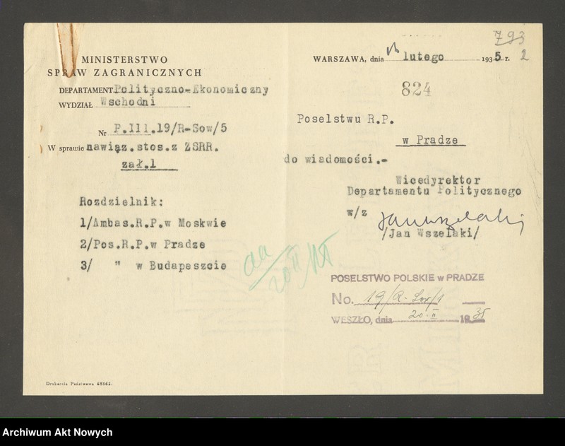 image.from.unit "Rumunia: Stosunki ekonomiczne z ZSRR. Nawiązanie stosunków komunikacyjnych (raporty Poselstwa RP w Bukareszcie, korespondencja)"