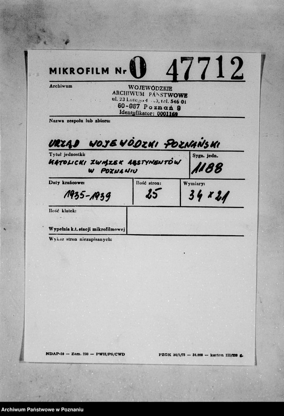 Obraz 2 z jednostki "?Katolicki Związek Abstynentów w Poznaniu/"