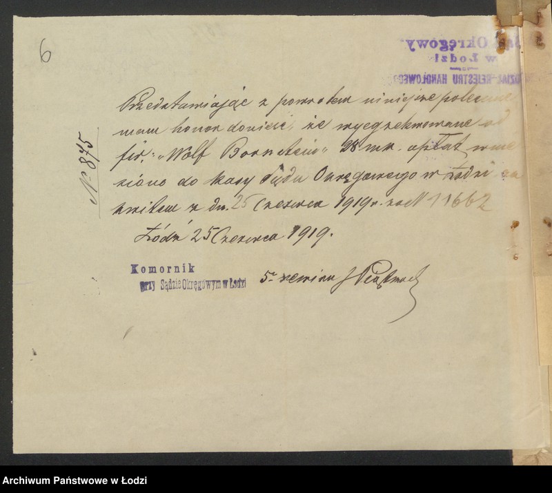 Obraz 8 z jednostki "Wolf Bornstein- sprzedaż gotowej gareroby i towarów manufakturowych"