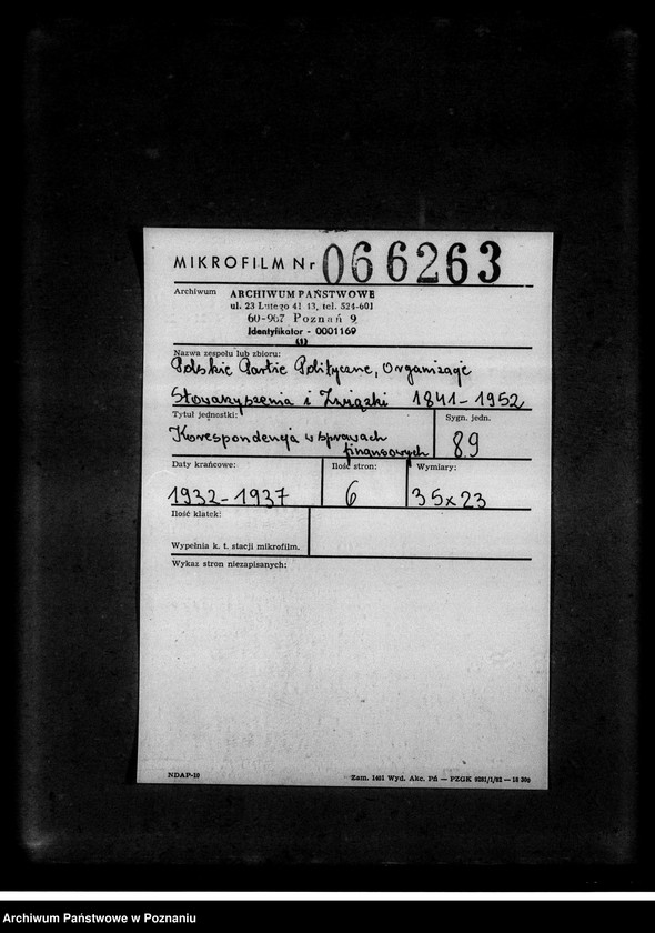 Obraz 2 z jednostki "Korespondencja w sprawach finansowych"