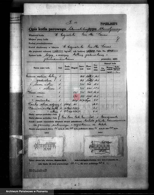 Obraz 13 z jednostki "Parowa cegielnia w Czaczu pow. kościański nr woj. kotła 5922"