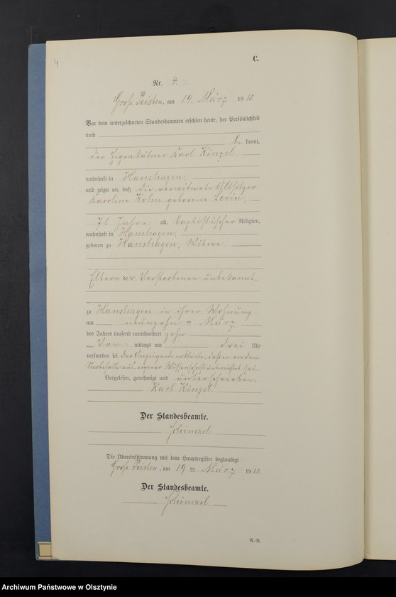 image.from.unit.number "Sterbe-Neben-Register Nr 1 - 22"