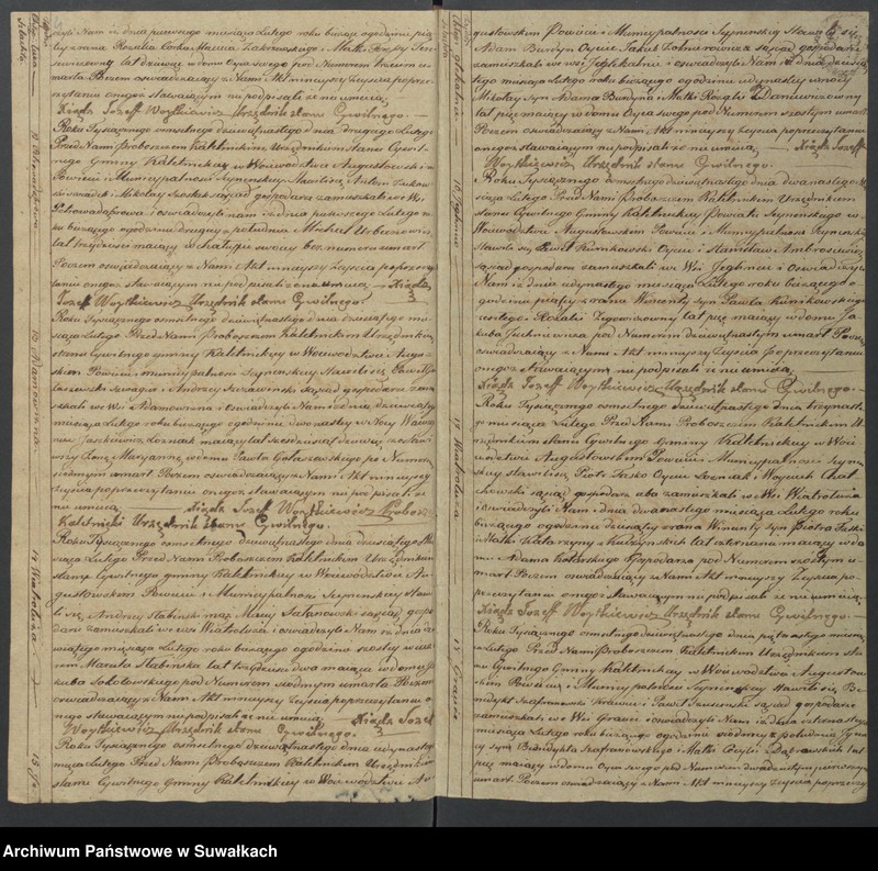 Obraz 5 z jednostki "Akta Zeszłych Gminy Kaletnickiey, od 1-go Stycznia Roku 1819 r. do ostatniego dnia Grudnia tegoż Roku"