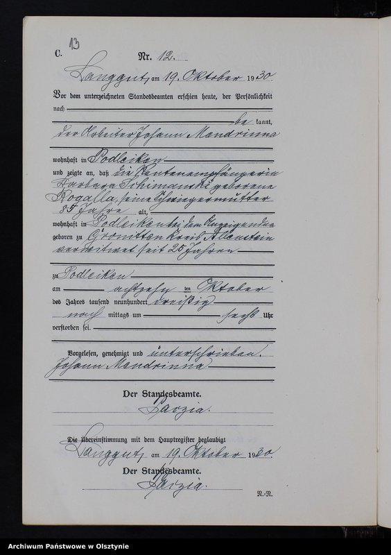 image.from.unit.number "Sterbe-Neben-Register Nr 1 - 16"