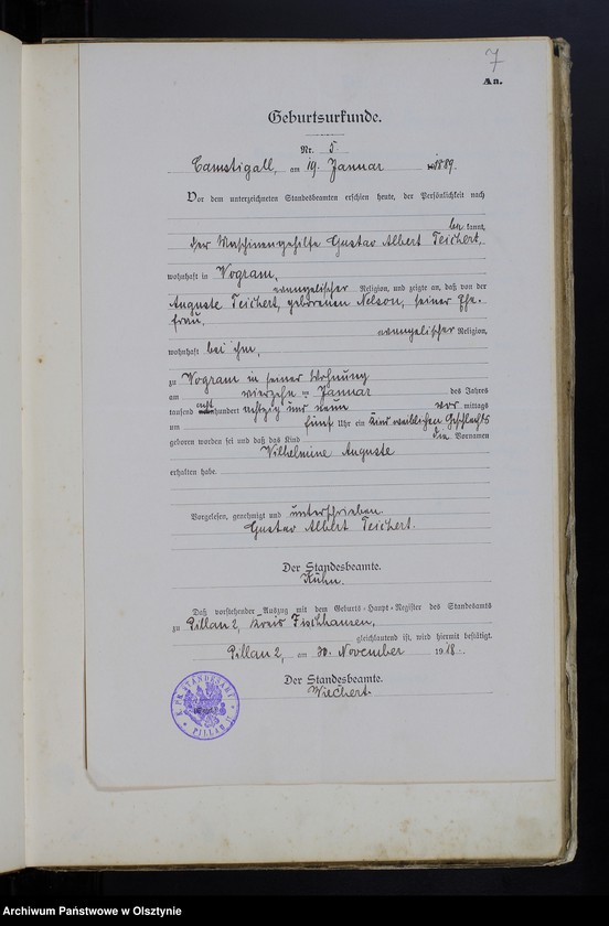 image.from.unit.number "Geburts-Haupt-Register Nr 1 - 199"