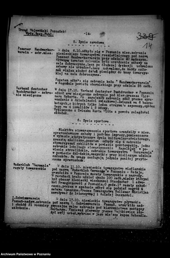 Obraz 18 z jednostki "Sprawozdania sytuacyjne z życia mniejszości narodowych za miesiące październik, listopad, grudzień 1931 r."