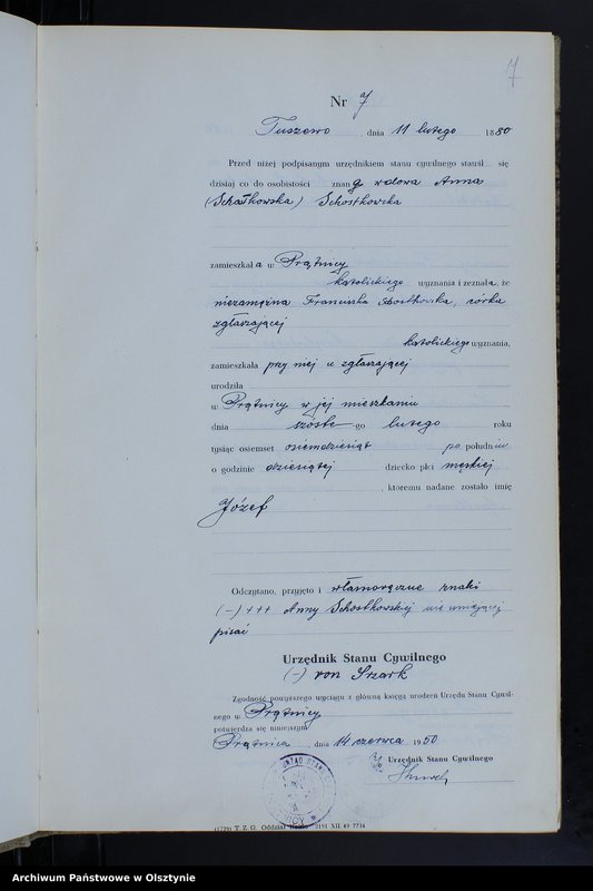 image.from.unit.number "Ksiega urodzeń Nr 1 - 50,1 - 43,1 - 54,1 - 49 /brak 1884,i 1 - 51 /przepisana w języku polskim z oryginału niemieckiego w dniach 10.06.- 24.06.1950/"