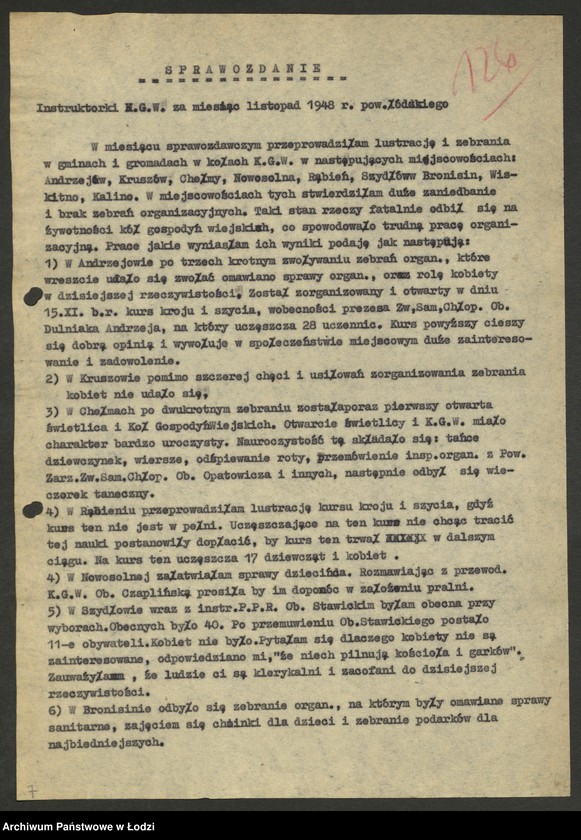 Obraz 8 z jednostki "Związek Samopomocy Chłopskiej - protokoły [z zebrań Zarządu Oddziału Powiatowego, sprawozdania z działalności, wykazy delegatów na zjazdy, składy zarządów gminnych]"