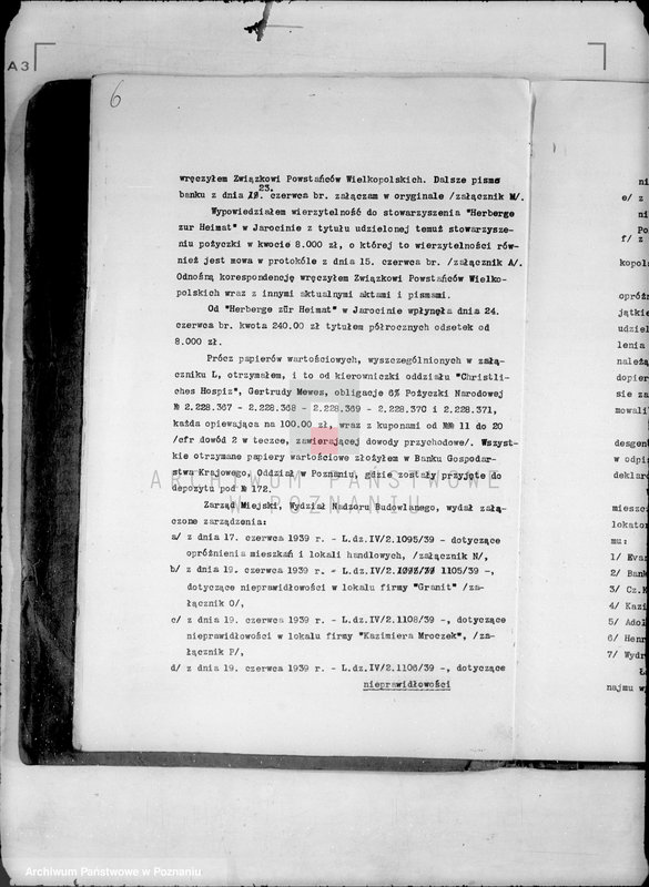 Obraz 10 z jednostki "Evangelisches Vereinhaus,,Herberge zur Heimat" w likwidacji, Obrót w Banku Gospodarstwa Krajowego"