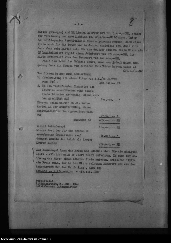 Obraz 17 z jednostki "Regierungsgebäude in Litzmannstadt - Łódź"