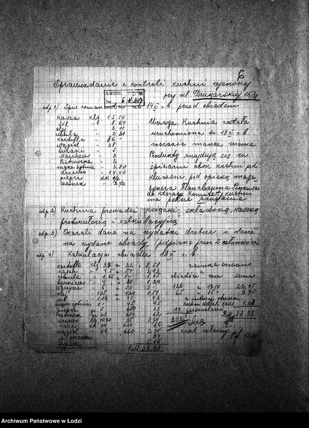 Obraz 9 z jednostki "[Kuchnia przy ul. Drukarskiej 16. Działalność kuchni, personel, konsumenci, kontrole]"