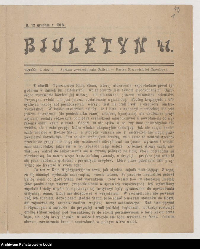 Obraz 1 z jednostki "[Biuletyn Partii Niezawisłosci Narodowej]"