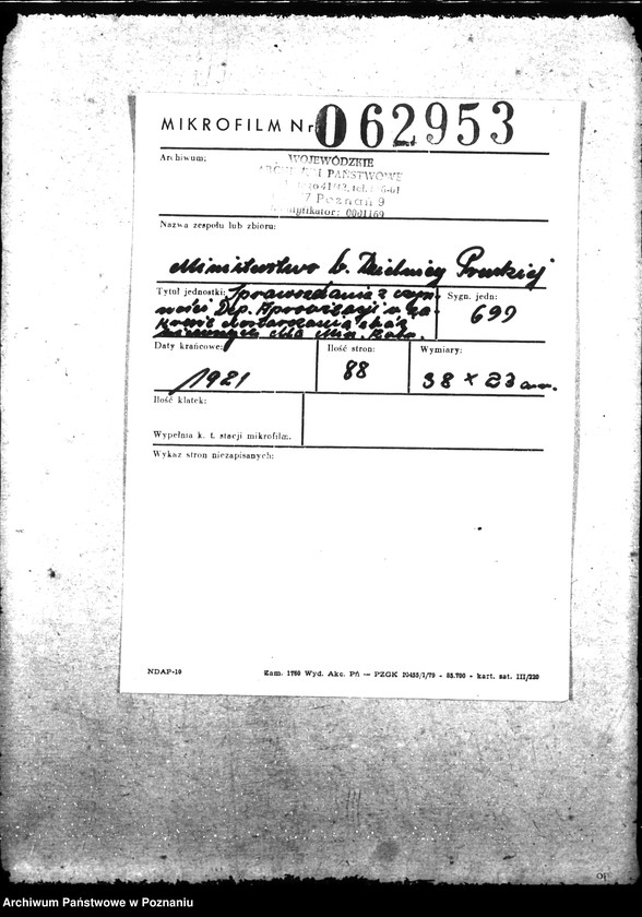 Obraz 2 z jednostki "Sprawozdania z czynności Dep. Aprowizacji w zakresie dostarczania zbóż siewnych dla Min. Roln."