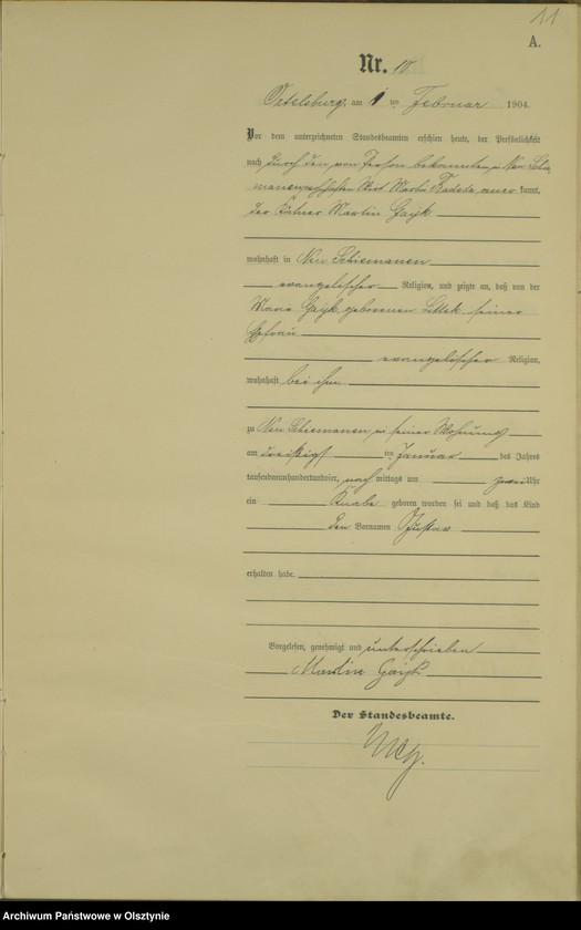 image.from.unit.number "Geburts-Haupt-Register Nr 1 - 71"