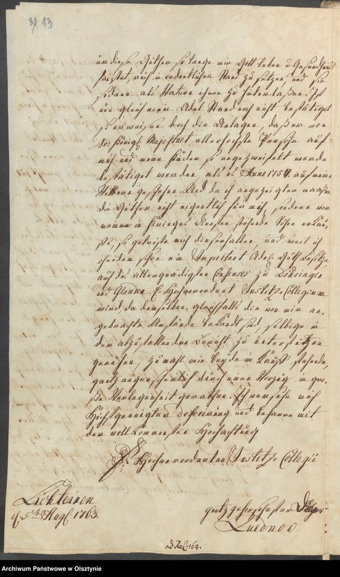 image.from.unit.number "In S. [Sachen] des Cammerers Elias Ernst Grafen von Finkenstein auf Hasenberg. Den Verkauff seiner Adelichen Gütter Alt=Doehringen [Durąg] und Glanden [Glądy]"