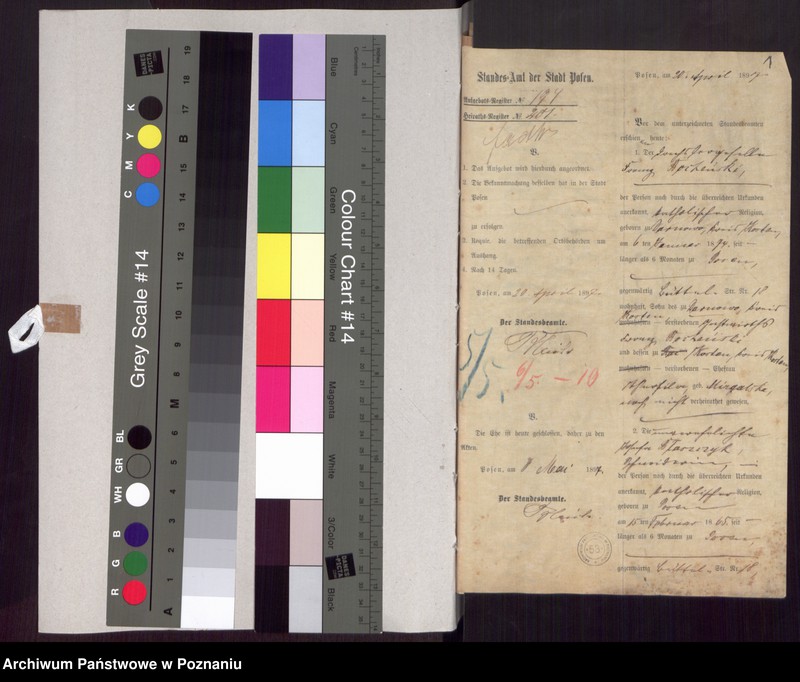 Obraz 3 z jednostki "Die von den Verlobten beigebrachten Urkunden zur Eheschliessung pro 1897"