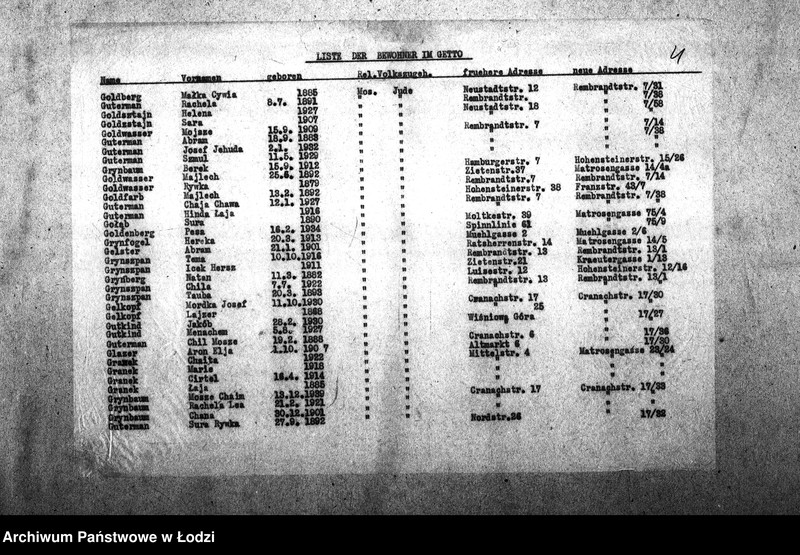 Obraz 7 z jednostki "[Alfabetyczny spis mieszkańców getta. Litery G i H]"