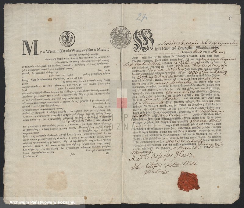 Obraz 10 z jednostki "[Listy czeladnicze - cech stolarzy w Lesznie]"