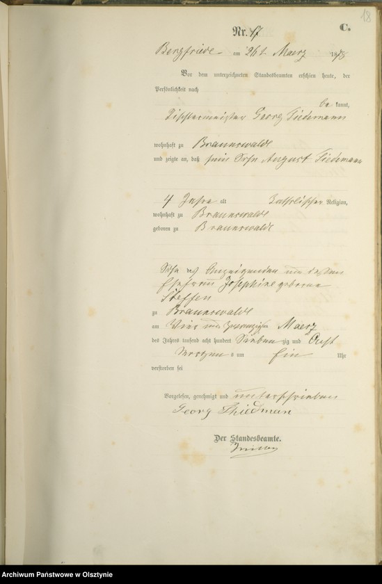 Obraz 20 z jednostki "Sterbe-Haupt-Register Nr 1 - 69"