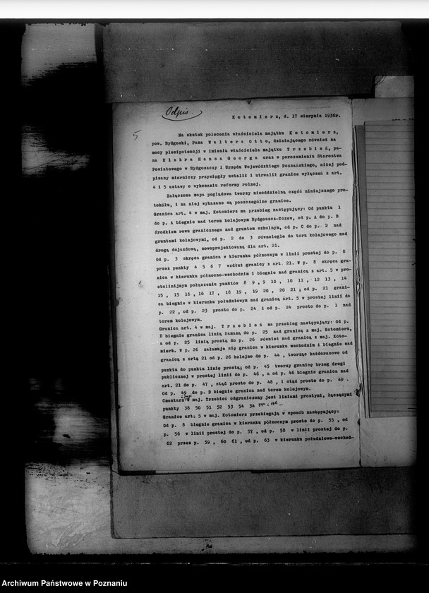 Obraz 9 z jednostki "Operat wyłączeń z art.. 4 i 5 majątków Kotomierz i Trzebień powiatu bydgoskiego"