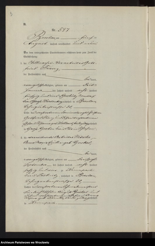 image.from.unit.number "Heiraths-Haupt-Register Breslau II 1909 Band 4"