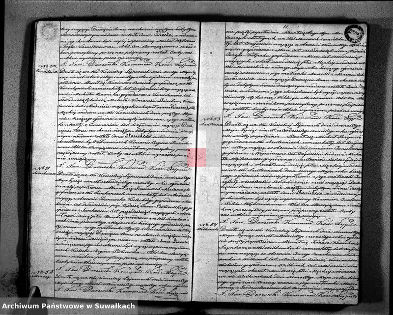 Obraz 13 z jednostki "Księga Duplikat Urodzonych, Zaślubionych i Zmarłych na Rok Tysiąc osiemset czterdziesty czwarty Parafij Leypuńskiej 1844"