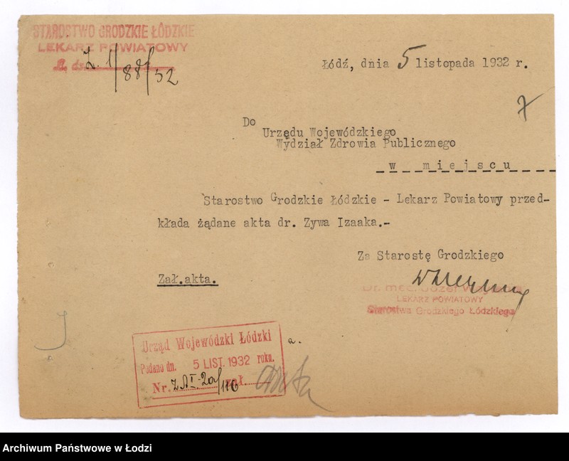 Obraz 10 z jednostki "Zyw Izaak - lekarz - akta rejestracyjne"