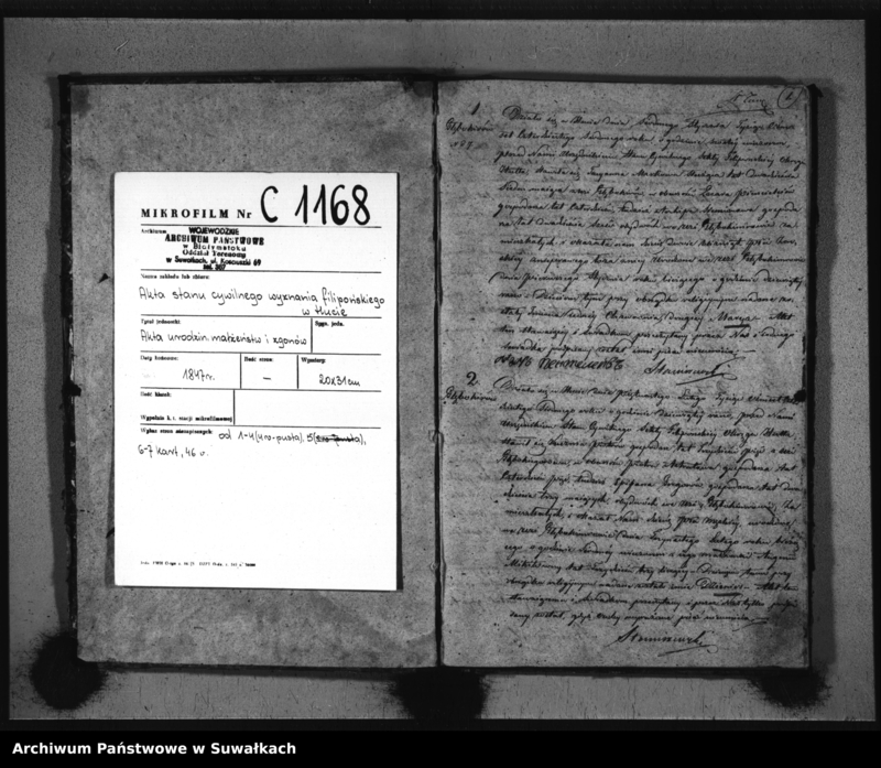 image.from.unit.number "Duplikat Aktów Urodzonych, Zaszlubionych i Umarłych Sekty Filiponów Okręgu Hutta na rok 1847"