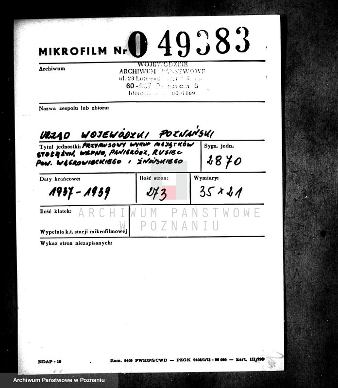 Obraz 2 z jednostki "Przymusowy wykup majątków: Stołężyn, Wapno, Panigródz i Rusiec powiatu wągrowieckiego i żnińskiego"