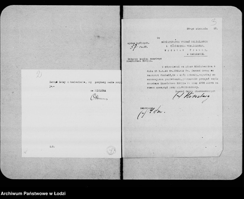 Obraz 6 z jednostki "Akta dotyczące legatu b. p. Stanisława Krolla"