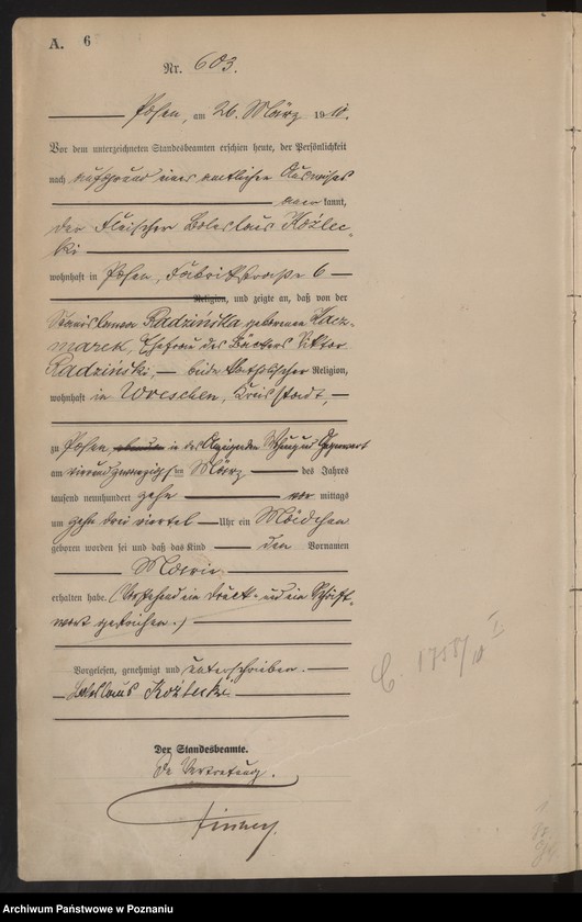 Obraz 7 z jednostki "[Rejestr główny urodzeń]"