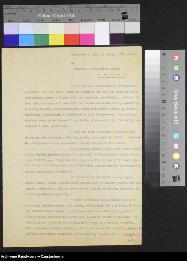 image.from.unit.number "[Sprawa przywrócenia działalności Ochotniczej Straży Pożarnej w Częstochowie po 1945 roku-korespondencja z Prezydentem Miasta]"