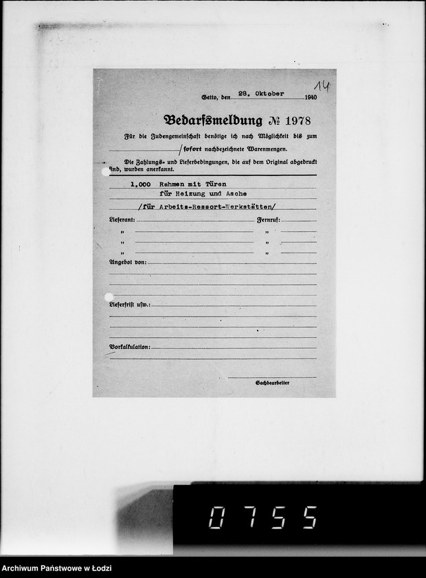 Obraz 18 z jednostki "Stornierte Bedarfsmeldungen [Korespondencja z różnymi firmami niemieckimi w sprawie dostawy różnych artykułów przemysłowych]"