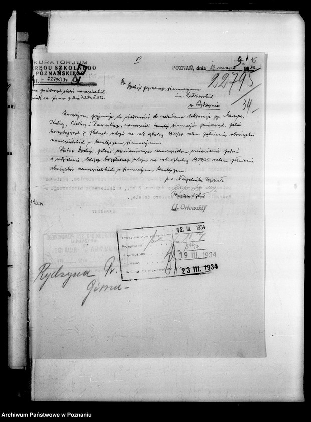 Obraz 18 z jednostki "Prywatne Gimnazjum imienia Sułkowskich- Rydzyna [sprawozdanie z egzaminu dojrzałości z wykazem abiturientów]"