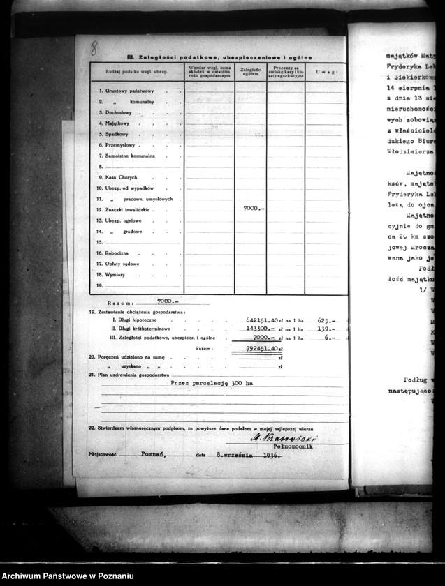 Obraz 12 z jednostki "Majątek Wyrza-Matyldzin powiatu wyrzyskiego parcelacja oddłużeniowa"