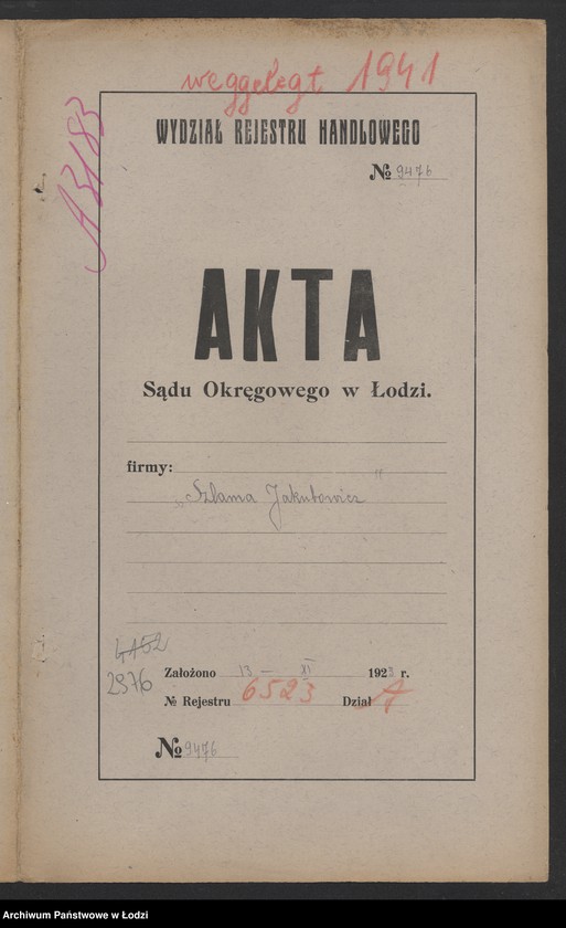 Obraz 2 z jednostki "Szlama Jakubowicz- ręczna pończoszarnia"