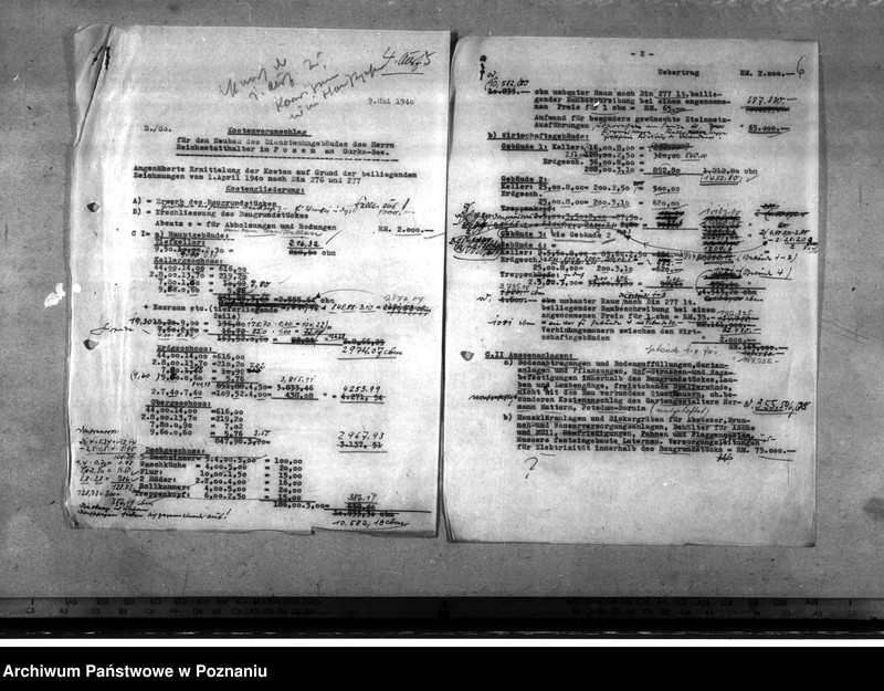Obraz 4 z jednostki "Dienstwohngebäude - Reichsstatthalter Posen. Kostenvoranschlag, Baubeschreibung"