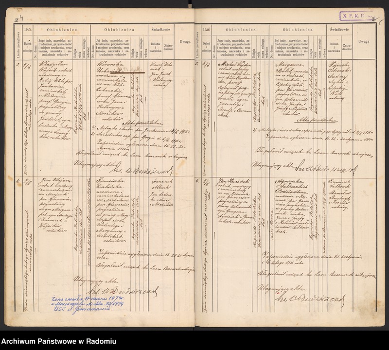image.from.unit.number "[Duplikat Tom I Księga zaślubionych parafii Głowaczów za 1916 r.]"