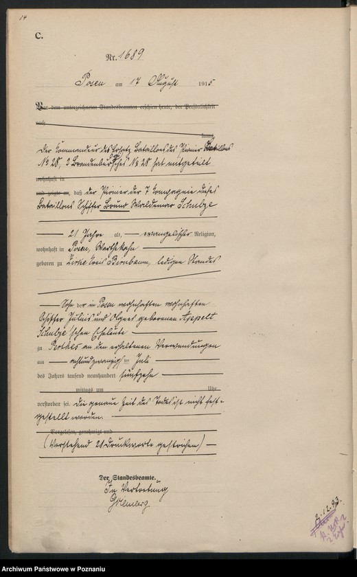 Obraz 16 z jednostki "Księga miejscowa zgonów tom IV [Rejestr główny zgonów]"