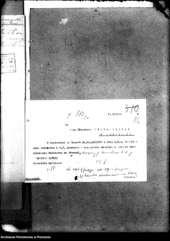 Obraz 16 z jednostki "Sprawy szczegółowo-administracyjne Aprowizacja rolnictwa uruchomienie na Kresach Wschodnich"