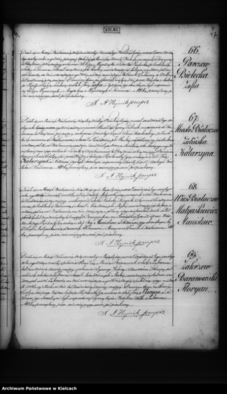 Obraz z zespołu "Akta stanu cywilnego Parafii Rzymskokatolickiej w Białaczowie"