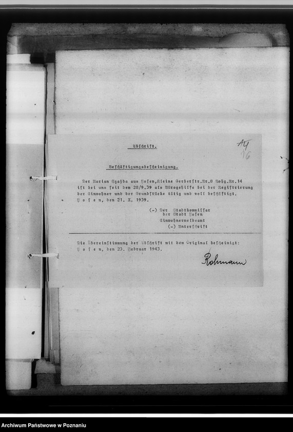 Obraz 20 z jednostki "[Korespondencja w sprawach organizacyjnych], Kreissippenamt Mogilno"